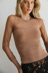 London Mesh Top in Tan