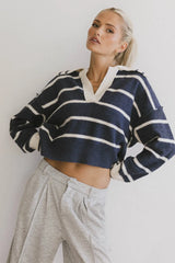 Marina Collared Pullover in Navy - FINAL SALE