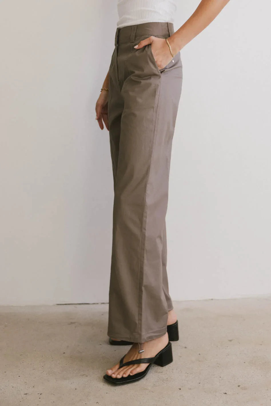 Frank and Oak Emma Wide Leg Pant in Mauve - FINAL SALE