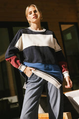 Play On Striped Crewneck