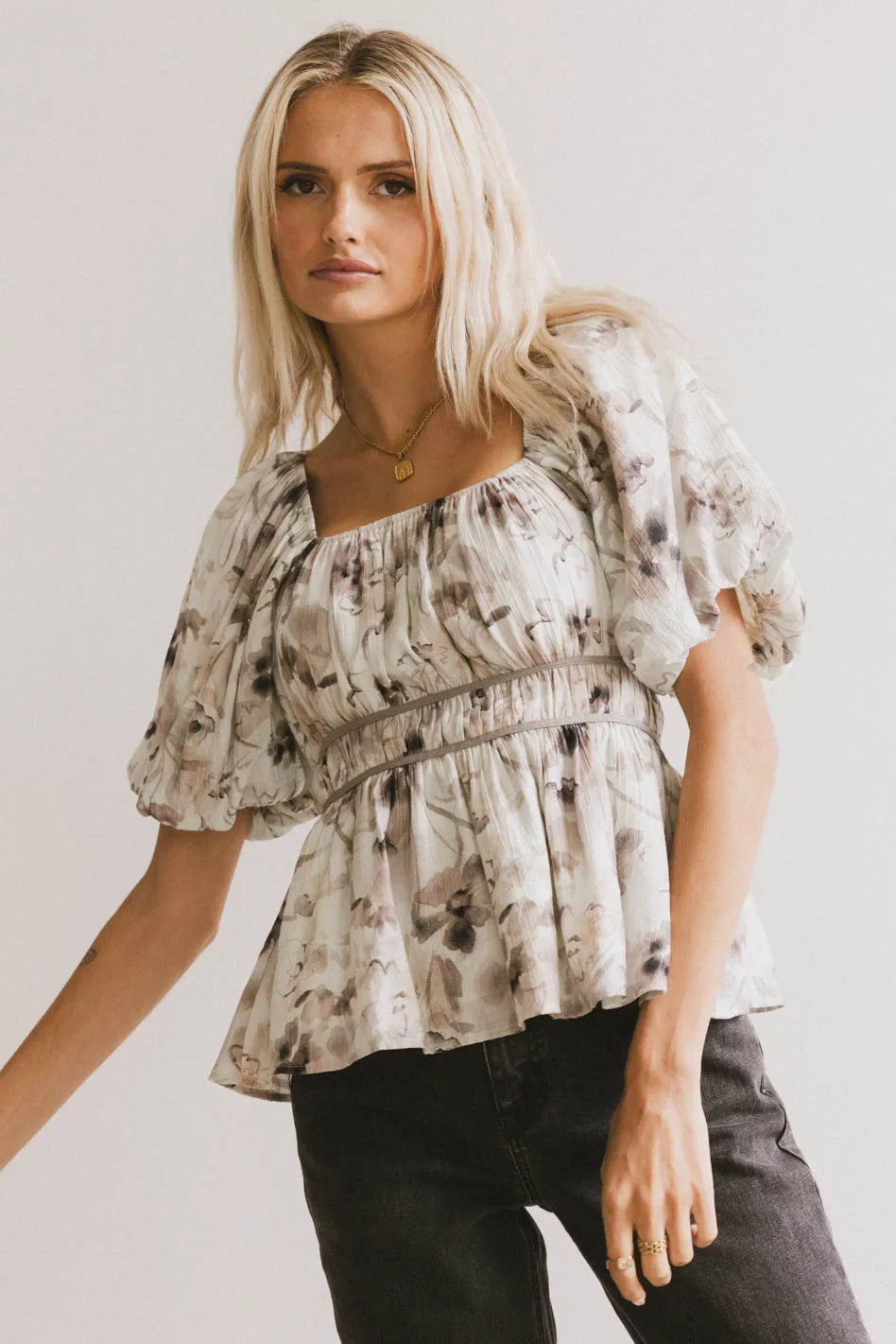 Arden Floral Tie Blouse - FINAL SALE