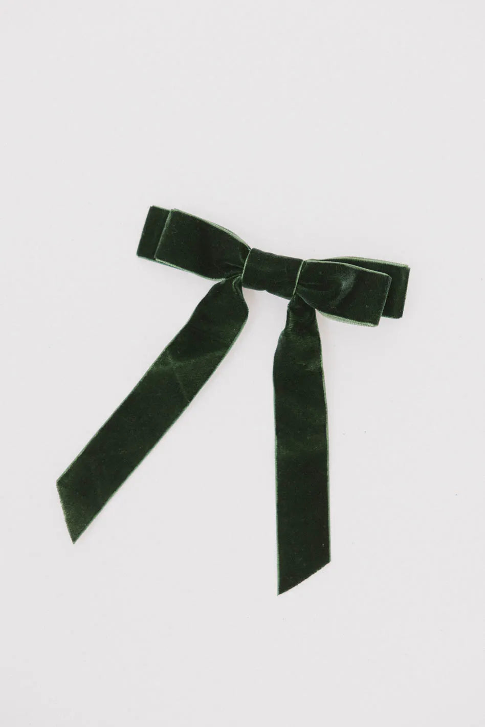 Double Loop Velvet Bow in Green