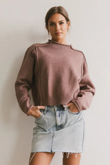 Leander Knit Sweater in Mauve