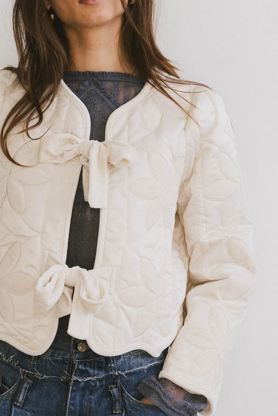 Shelly Quilted Jacket in Cream