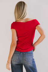 Natalia Ruched Top in Red