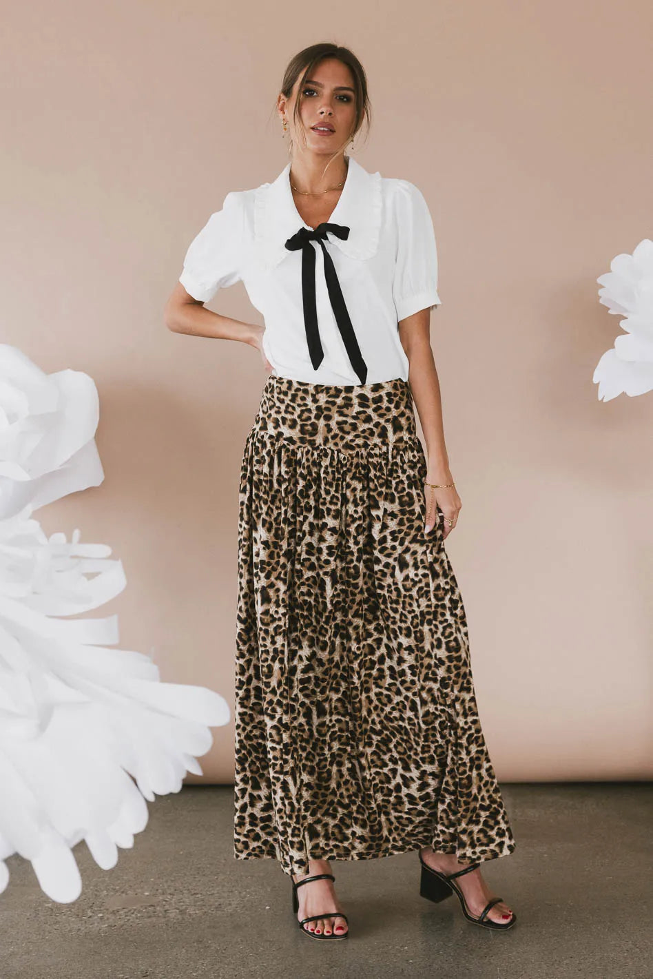 Sidra Paneled Leopard Skirt