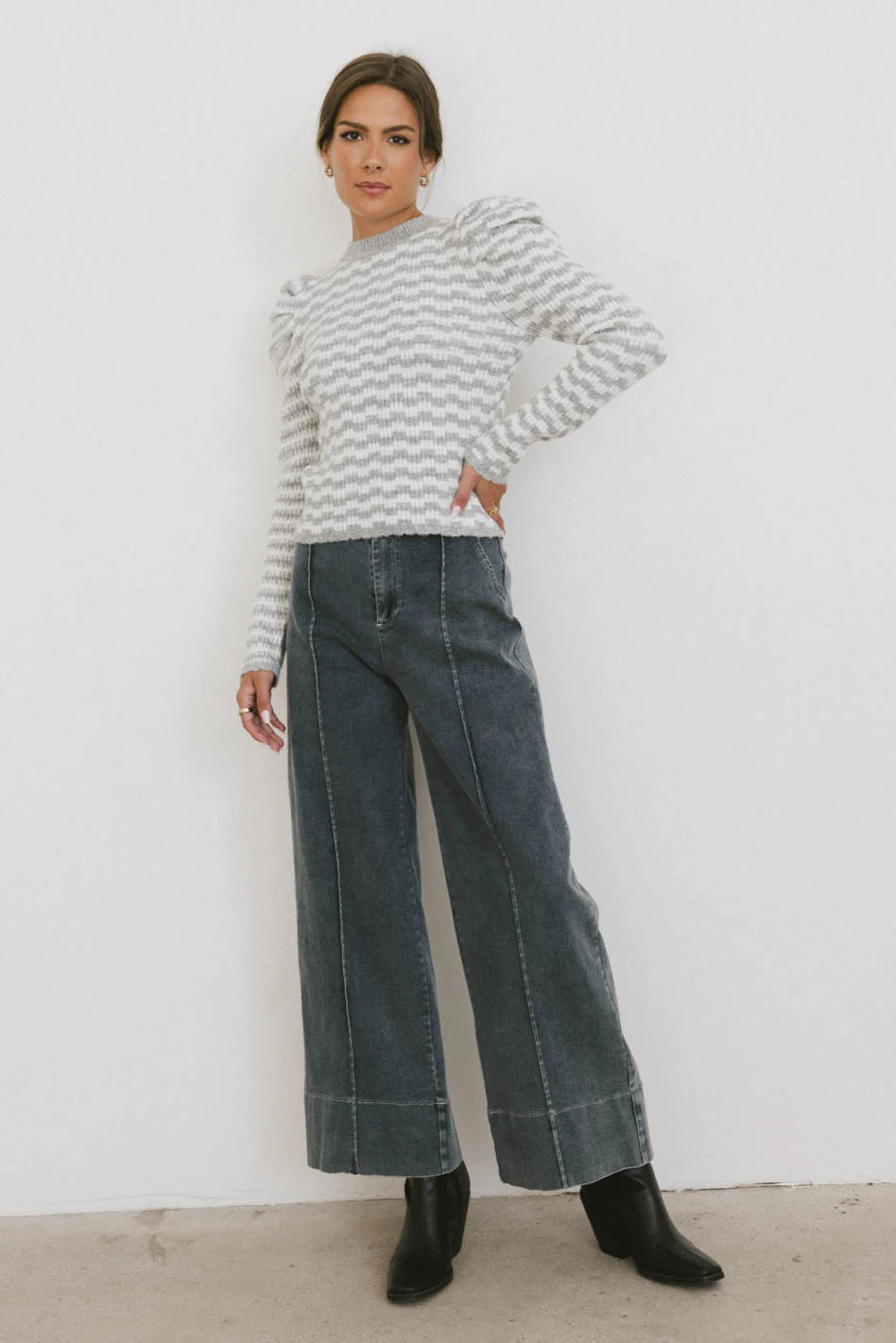 Emmaline Wide Leg Jeans in Dark Wash