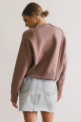 Leander Knit Sweater in Mauve