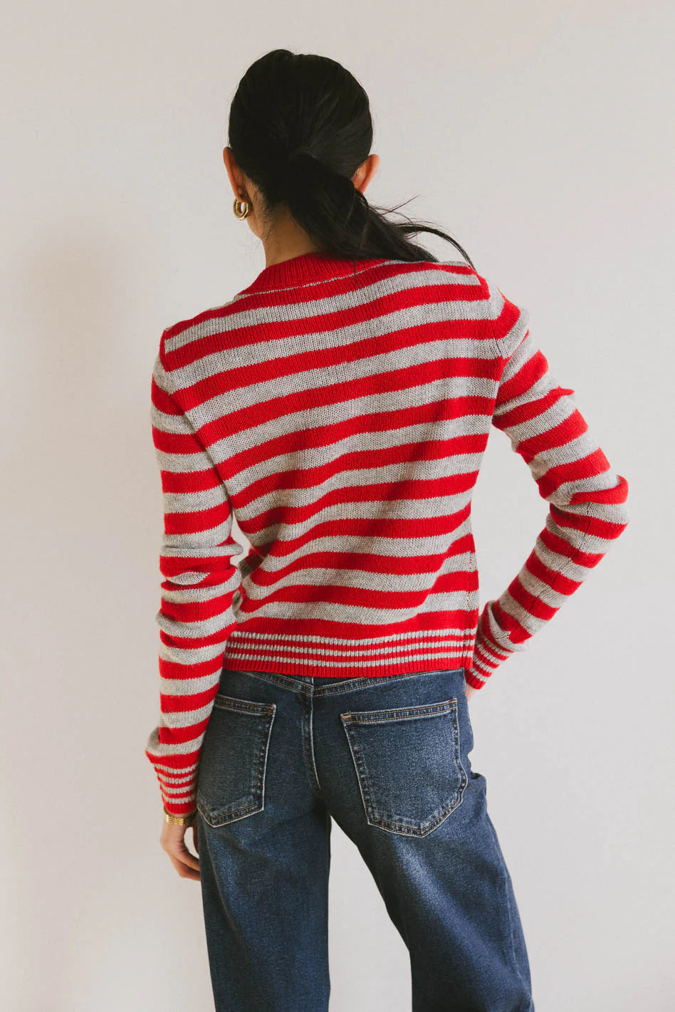 Albia Cherry Striped Cardigan