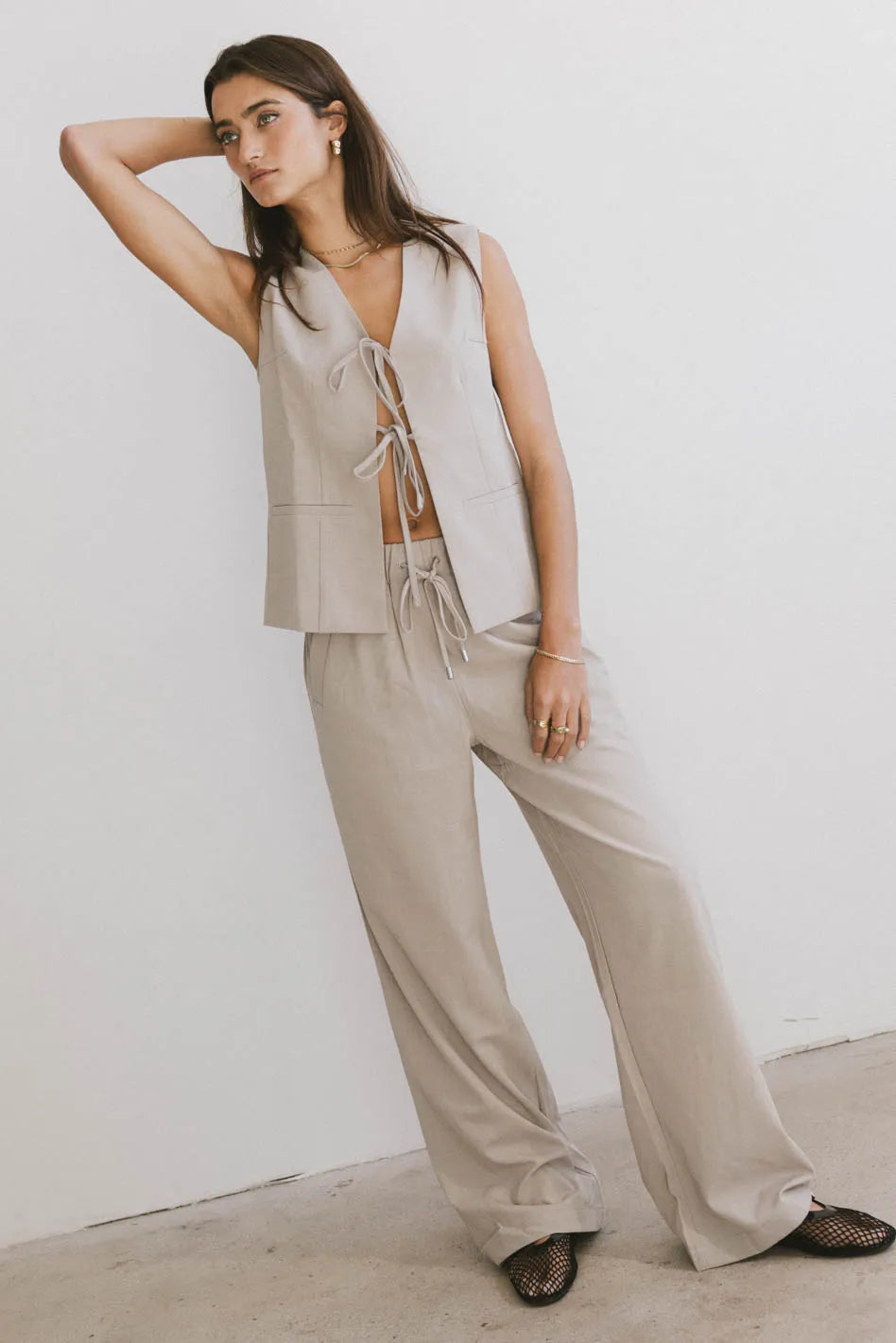 Eslyn Oversized Vest in Taupe