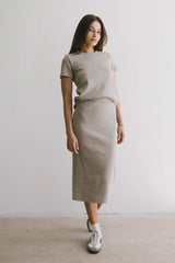 Calais Ribbed Skirt in Taupe - FINAL SALE