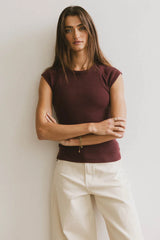 Huxley Cap Sleeve Top in Wine