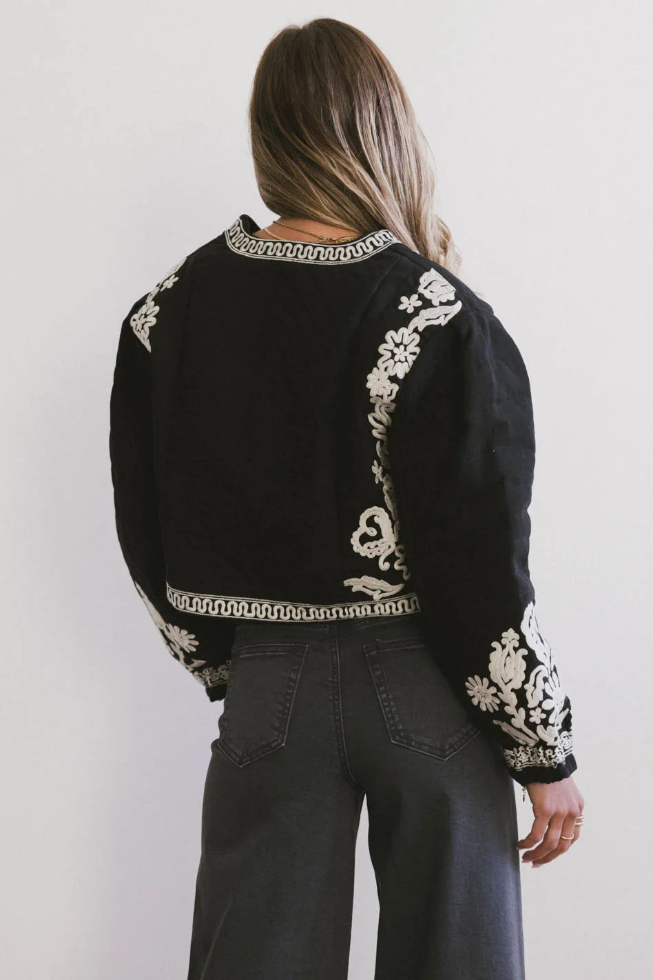 Benja Embroidered Jacket in Black