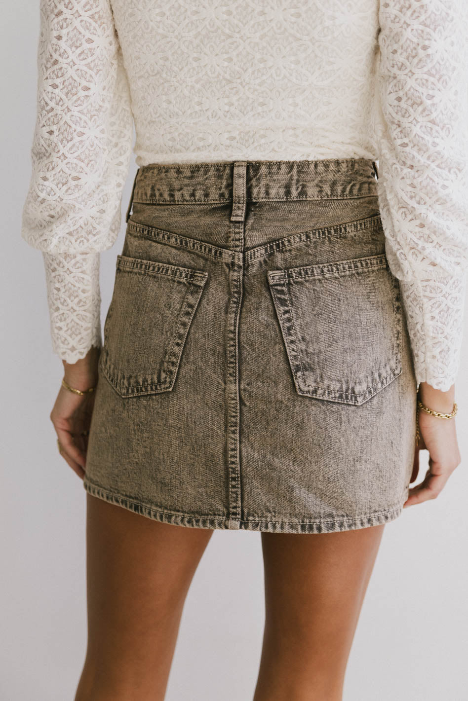 Dane Acid Wash Denim Skirt - FINAL SALE