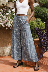 Tallulah Floral Pants in Blue - FINAL SALE