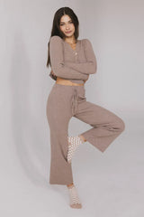 Evelise Ribbed Pants in Mocha