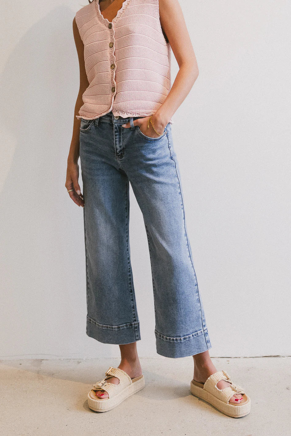 Torry Cropped Wide Leg Jeans