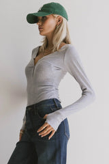 Zela Ribbed Top in Heather Grey - FINAL SALE