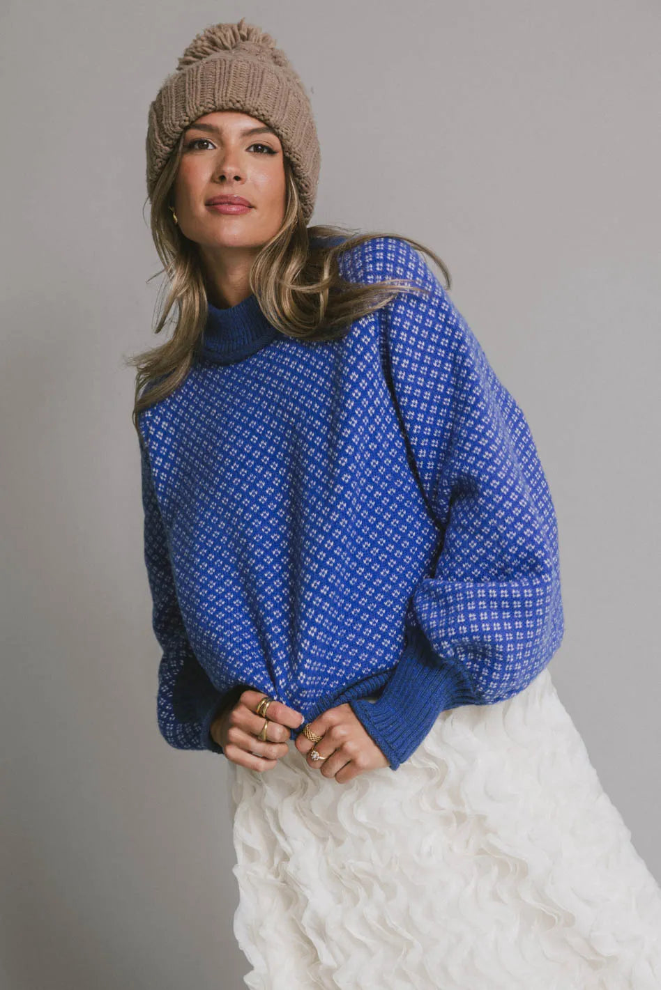 Nathalia Knit Sweater in Cobalt