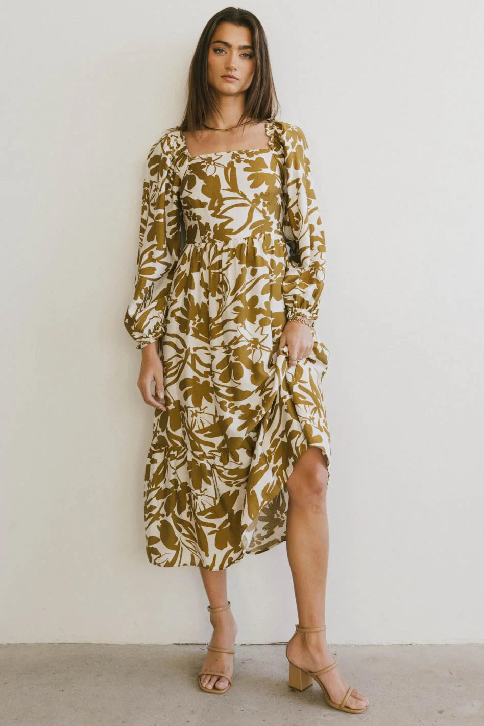 Soren Midi Dress in Mustard