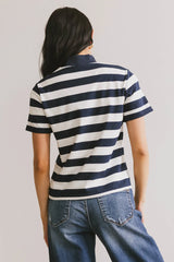 Grenna Striped Top in Navy