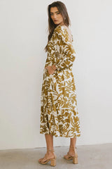 Soren Midi Dress in Mustard