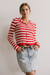 Blakley Cable Knit Sweater in Red