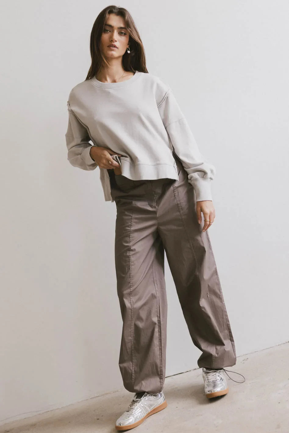 Frank and Oak Emma Wide Leg Pant in Mauve - FINAL SALE