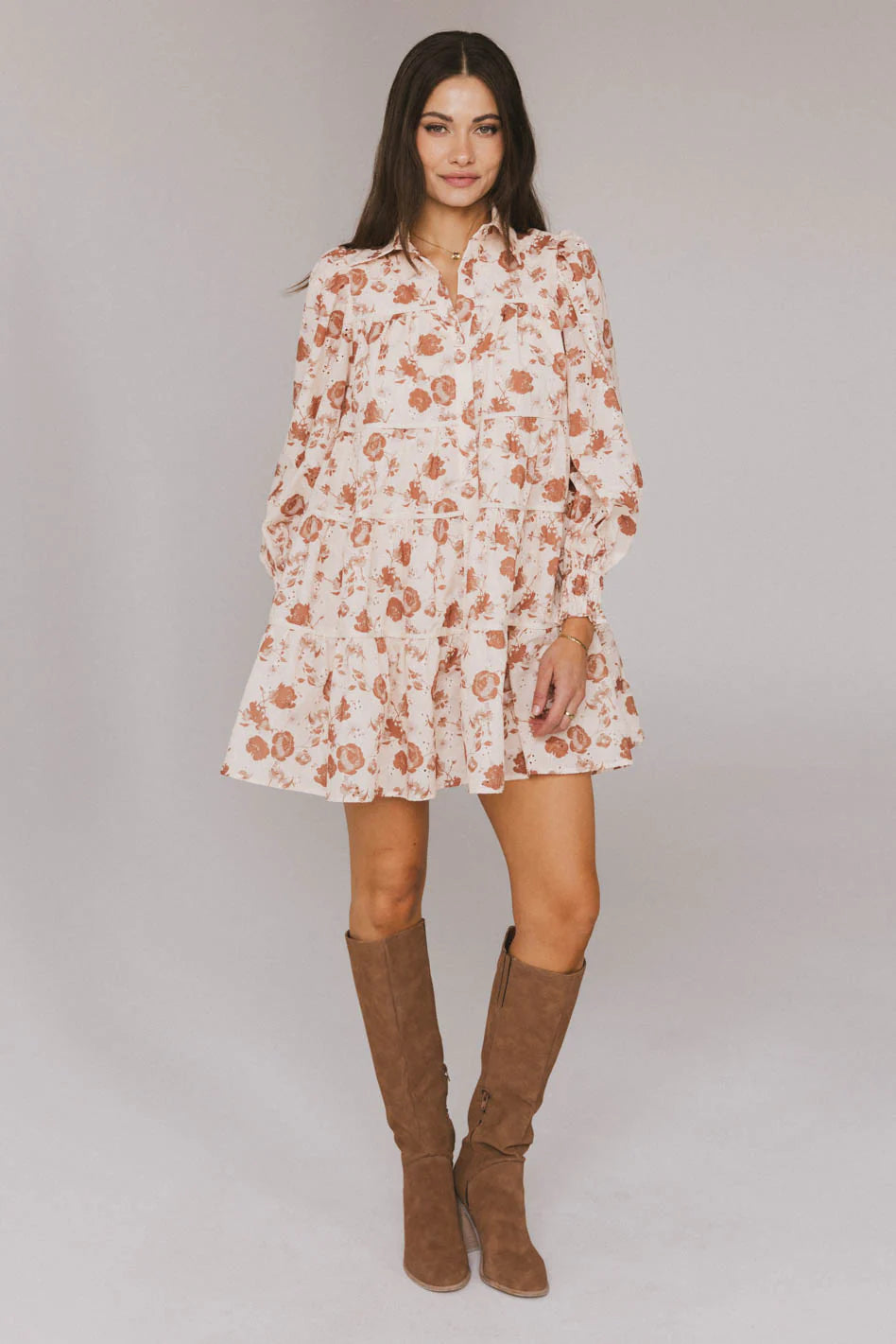 Parlor Floral Embroidered Mini Dress