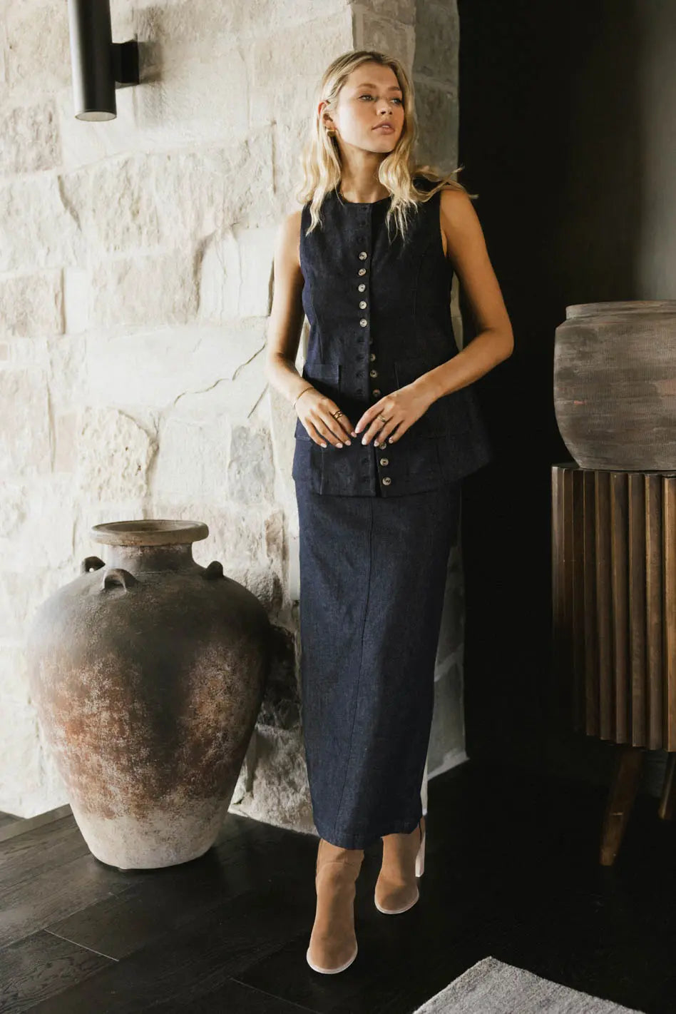 Miriam Denim Maxi Skirt - FINAL SALE