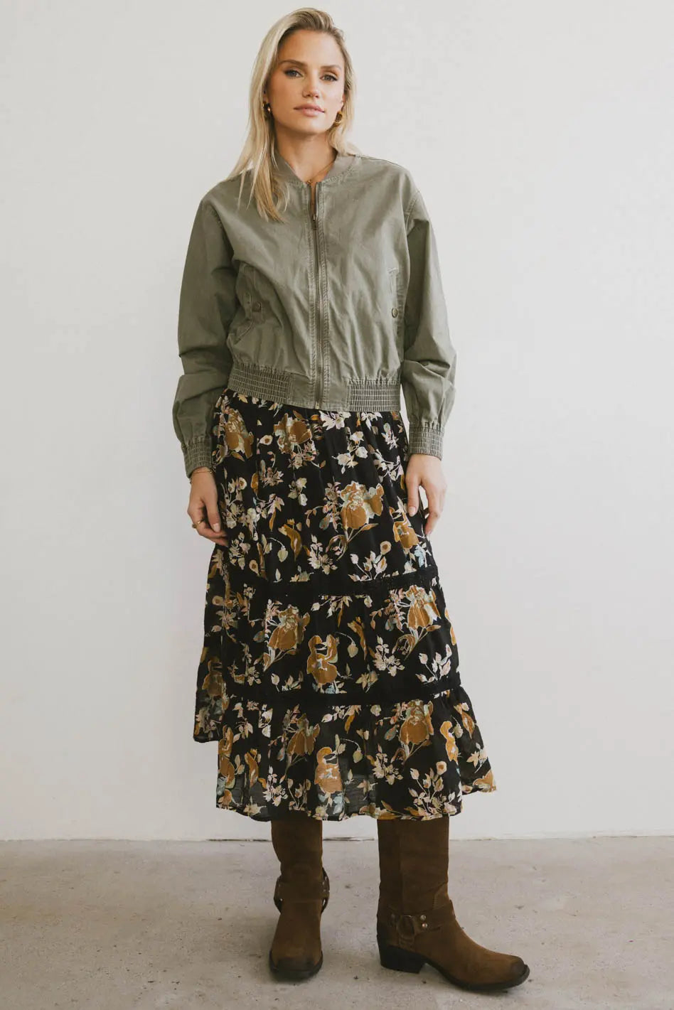 Cindie Tiered Midi Skirt