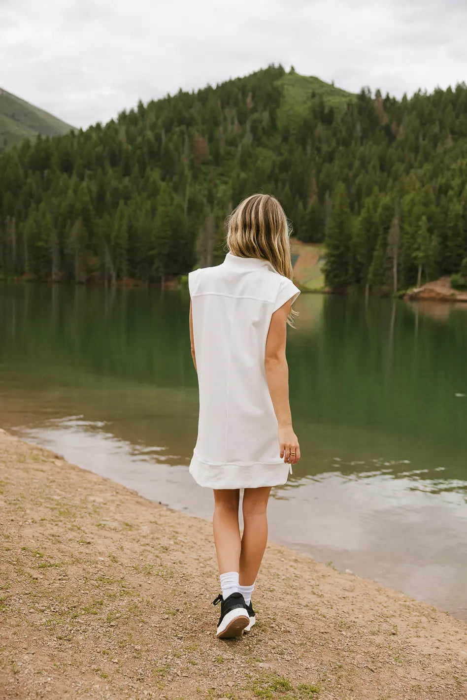 Emory Quarter Zip Dress in Ivory