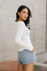 Tycee Fitted Top in White - FINAL SALE