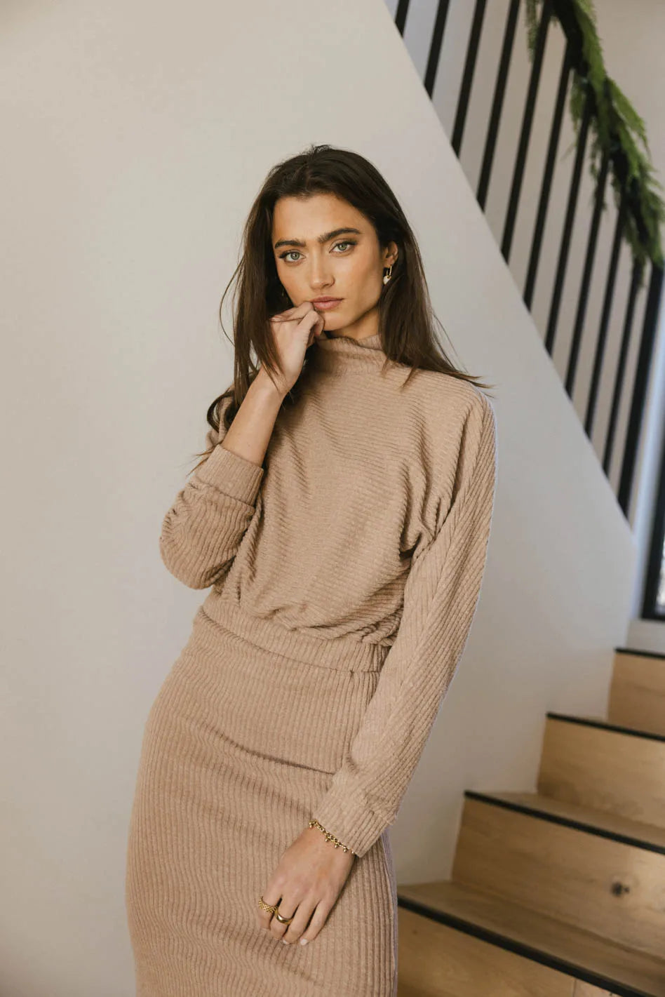 Ulrich Sweater Dress in Tan