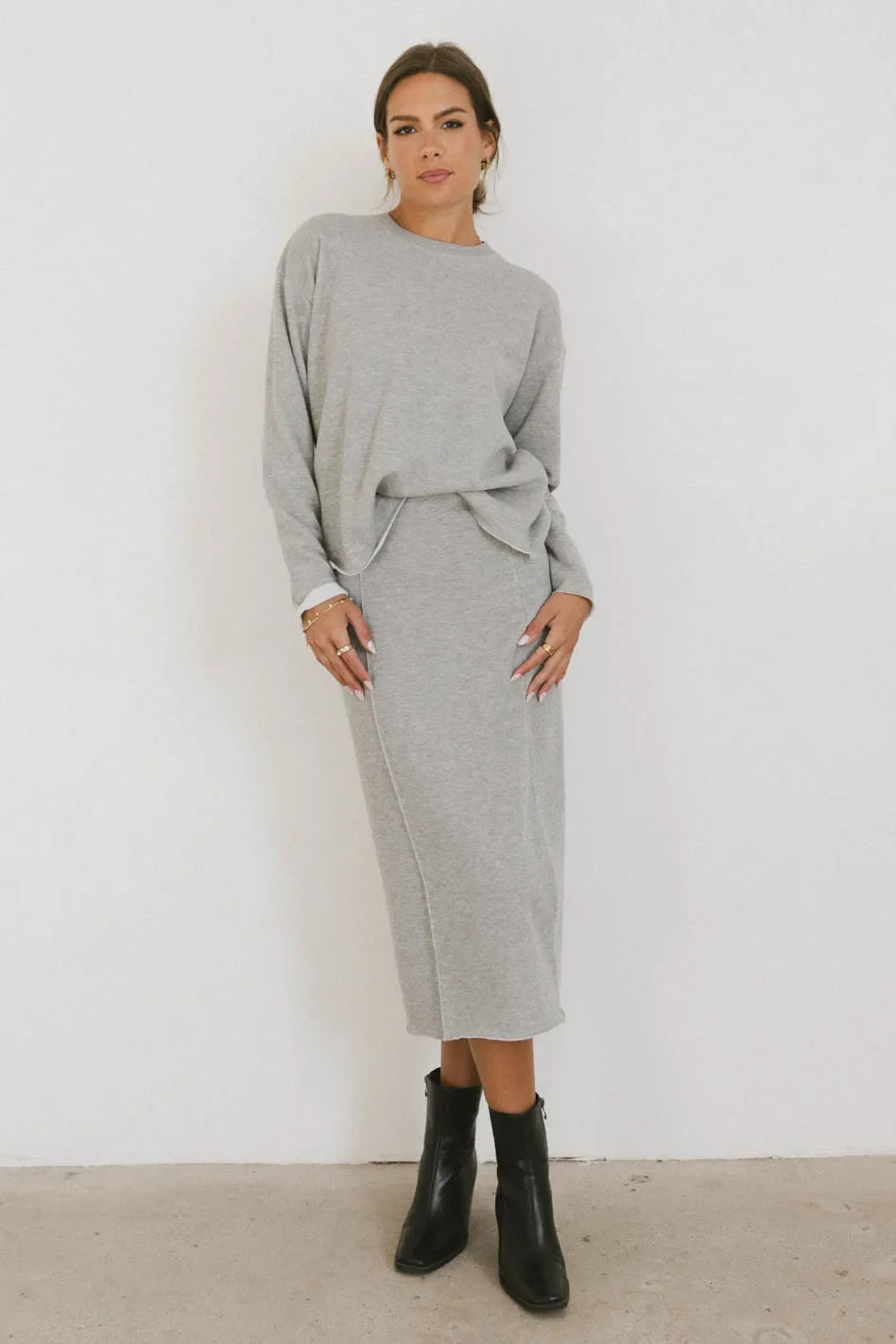 Harden Midi Skirt in Grey