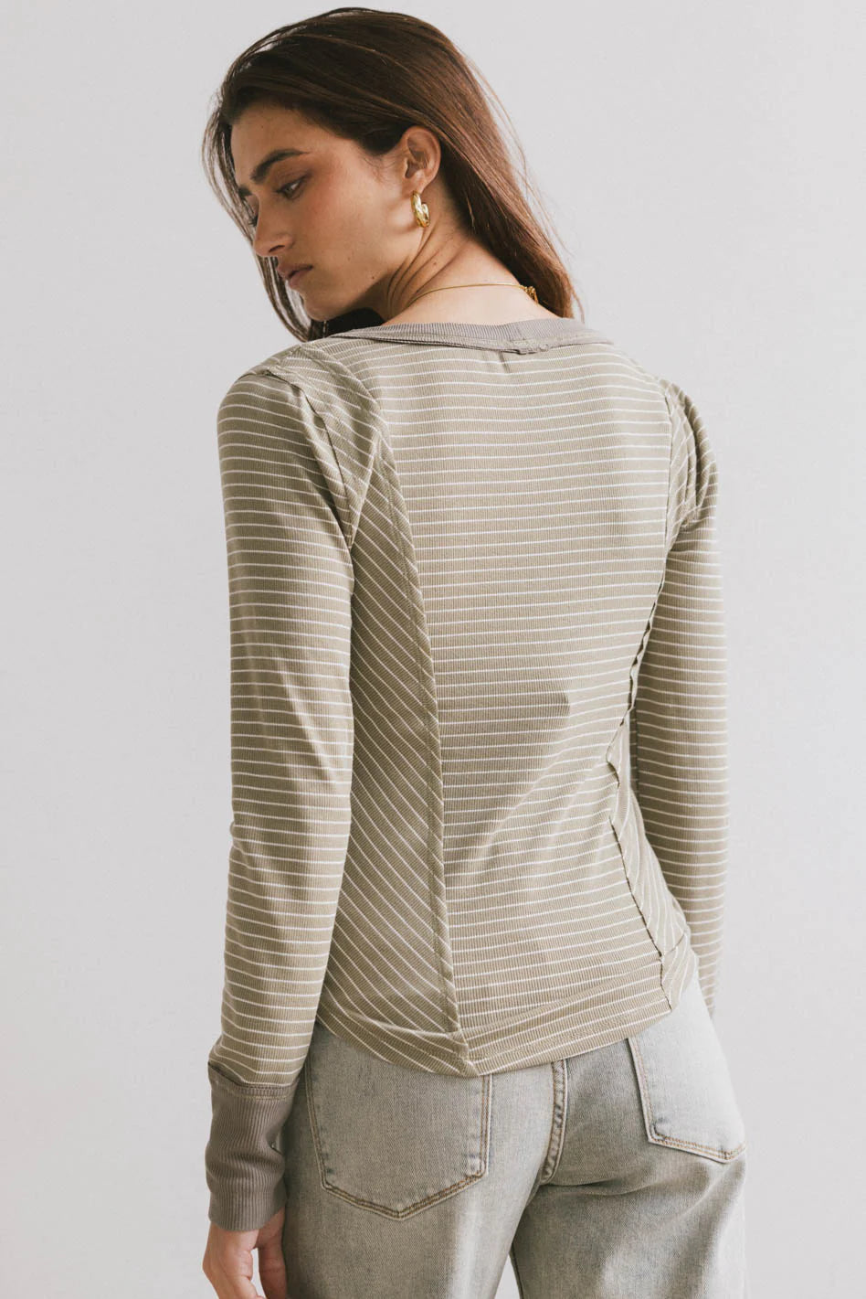 Alexandra Striped Top in Olive