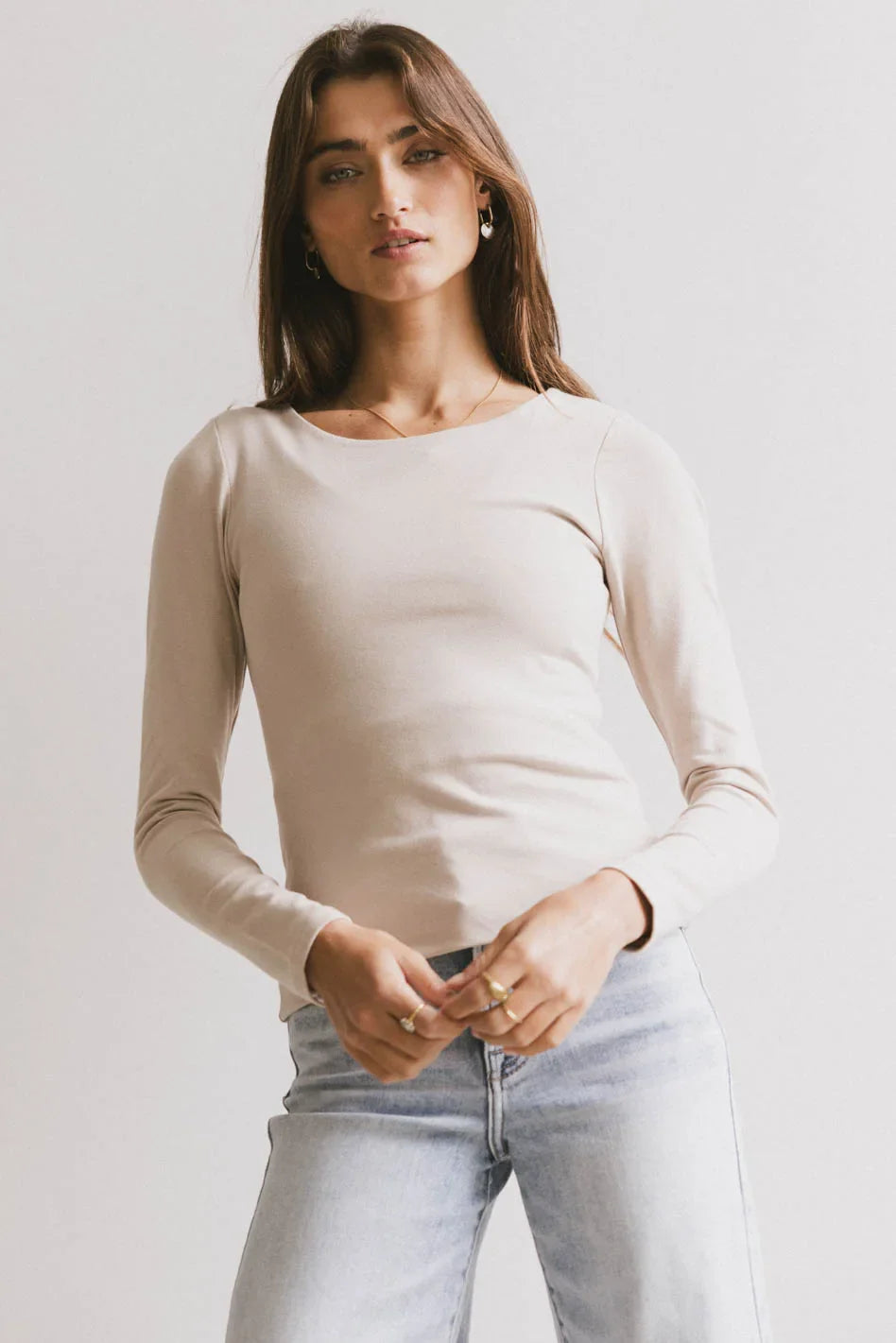 Kendra Basic Top in Fog