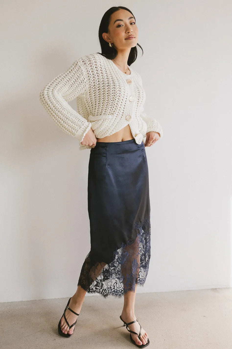 Frankie Asymmetrical Skirt in Navy