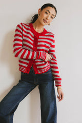 Albia Cherry Striped Cardigan