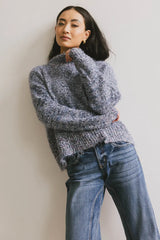 Carla Fuzzy Knit Sweater in Blue