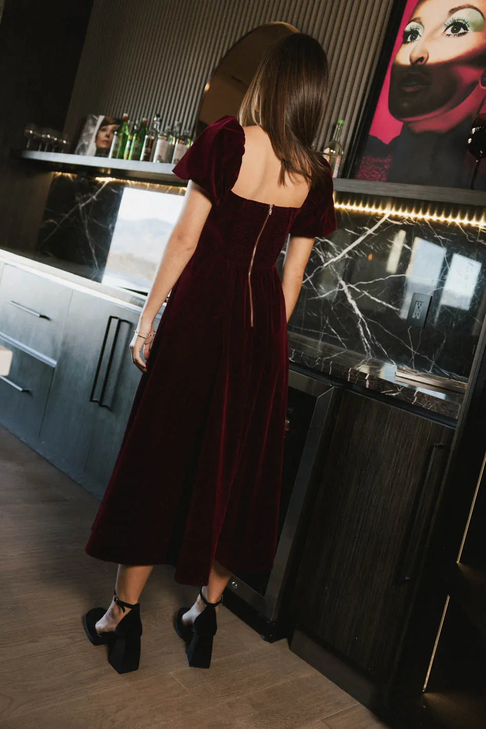 Halia Velvet Midi Dress