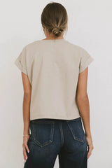 Rowena Boxy Top in Stone