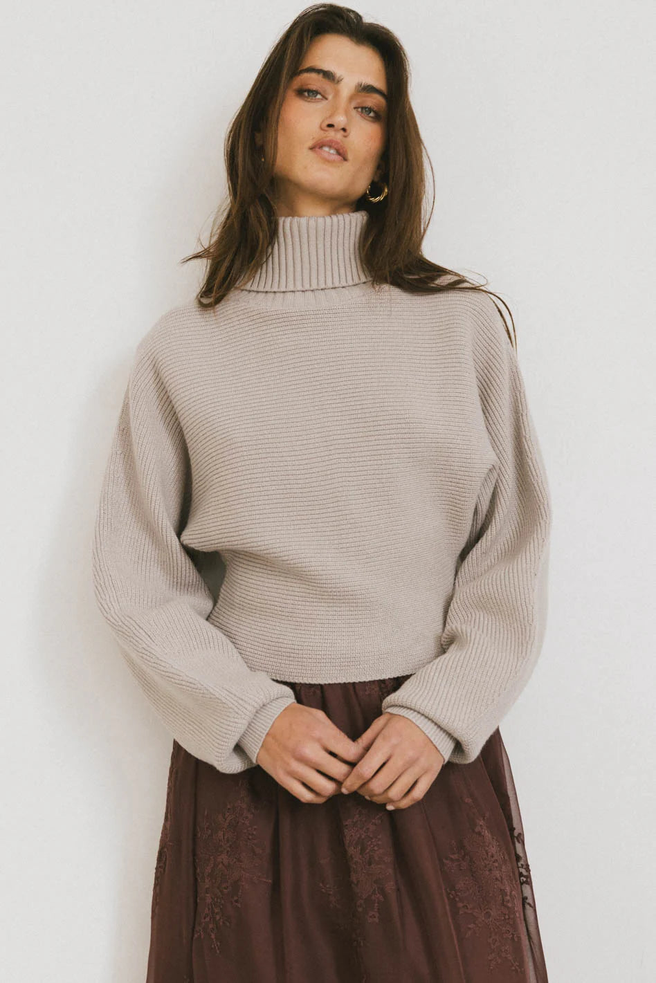 Gracelyn Turtleneck Sweater in Fog