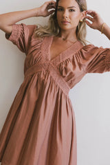 Lorna Mini Dress in Rust