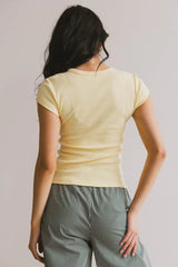 Vestia Button Up Tee in Yellow