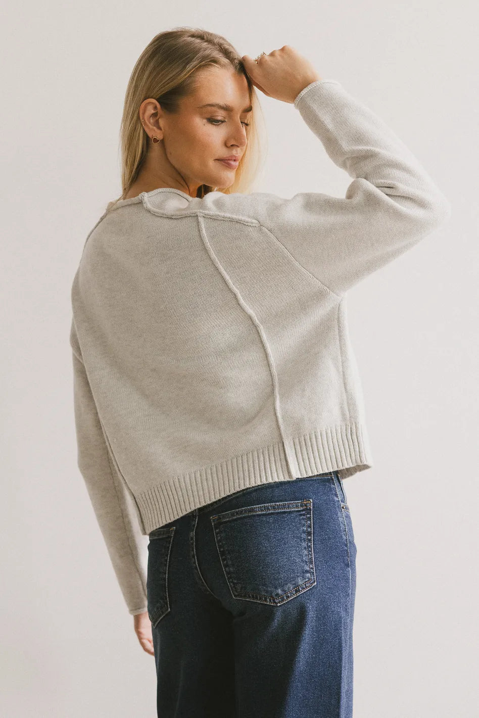 Leander Knit Sweater in Grey