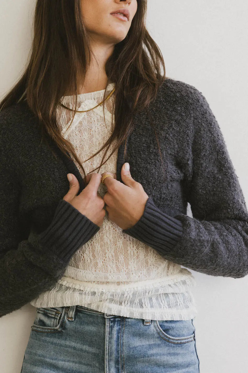 Winslow Knit Shrug in Charcoal