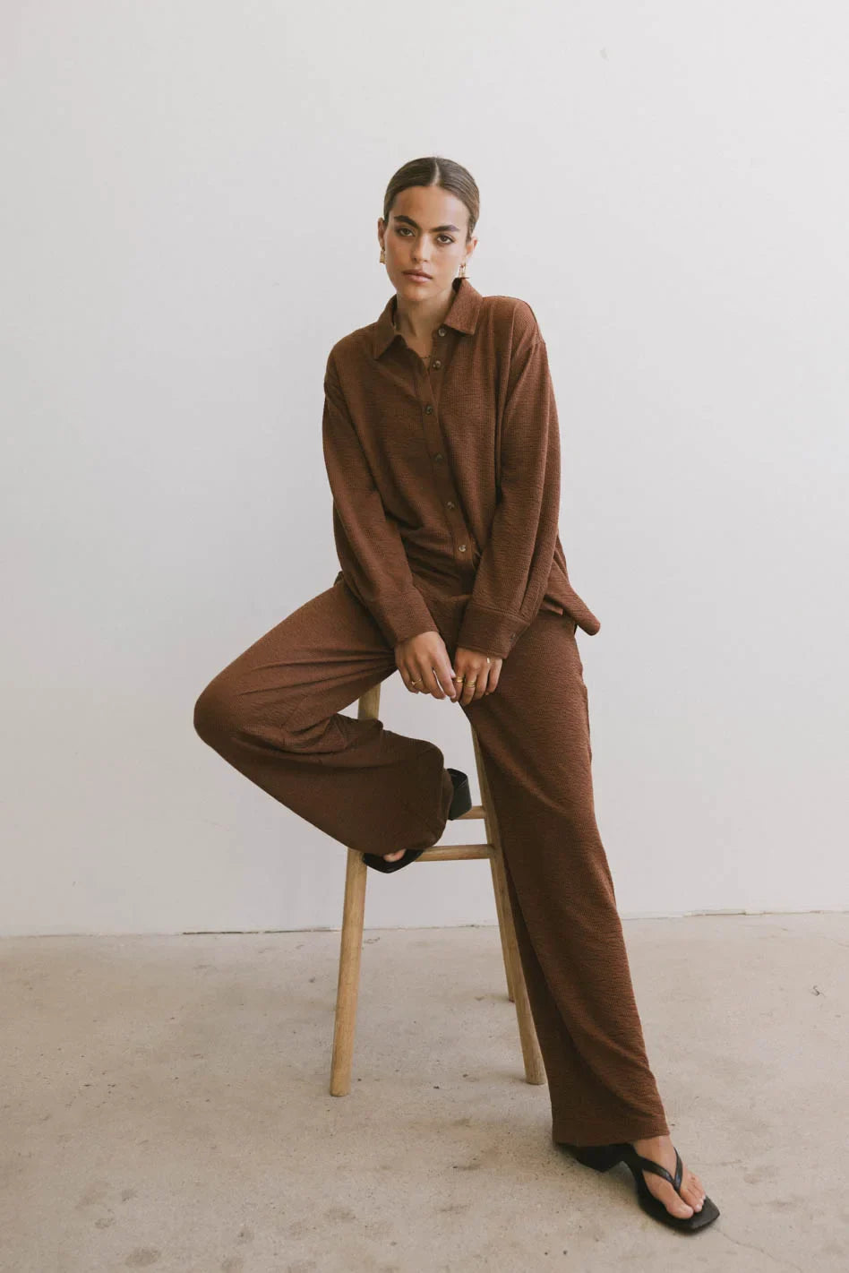 Etta Wide Leg Pants in Terracotta