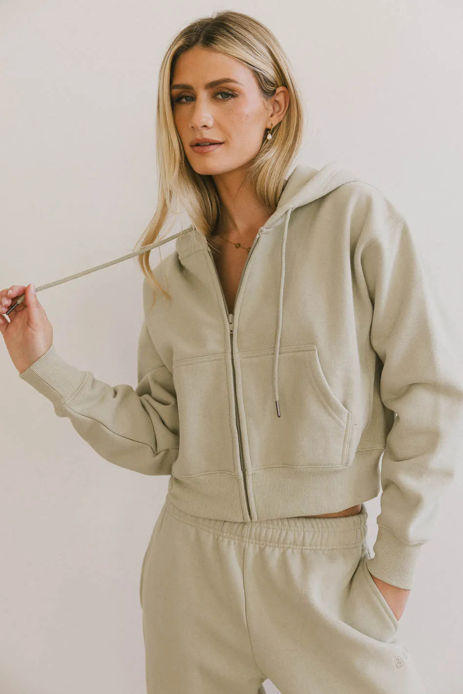 Ezra Zip Up in Sage