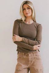 Lexie Ribbed Top in Charcoal